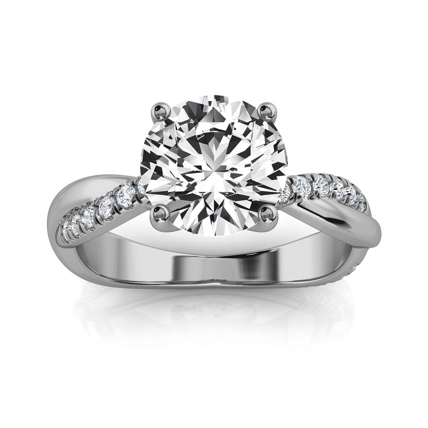 14K White Gold Margo Minimalist No Gap Twisted Vine Lab Grown Diamond Ring (1/5 ct. tw)